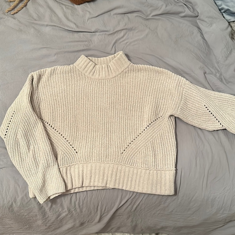 Cropped Pink Rose Sweater